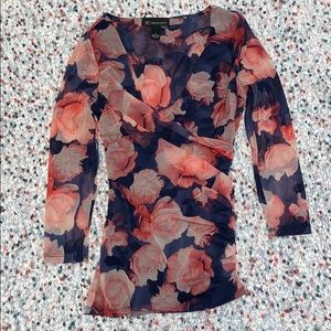 INC V-Neck Ruched Top